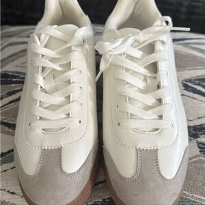 White and Gray Sneakers